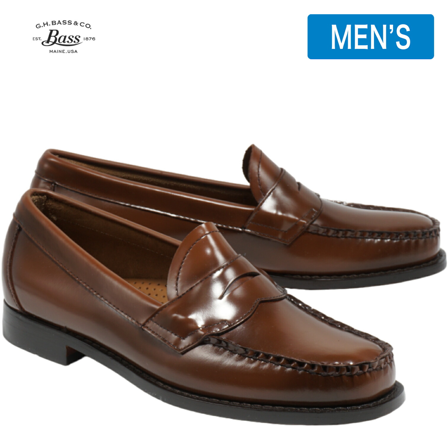 楽天市場】【返品交換可】G.H.BASS バス LOGAN ローガン COGNAC