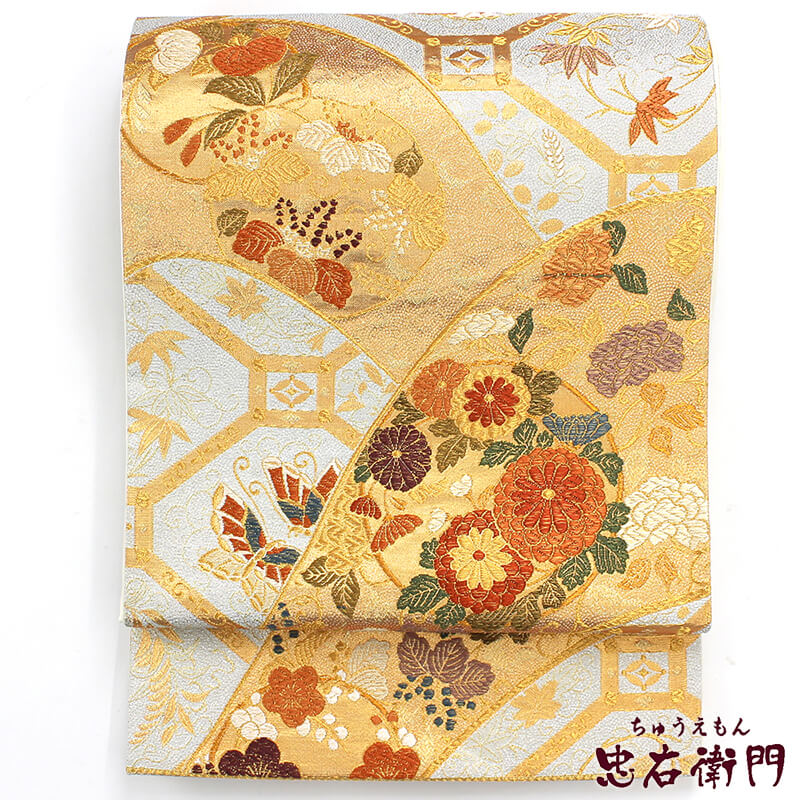 価格見直し宣言】 【中古】 袋帯 リサイクル レディース 正絹 ゴールド