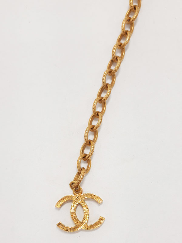 CHANEL】シャネル『カメリア レザー フェイクパール チェーンベルト