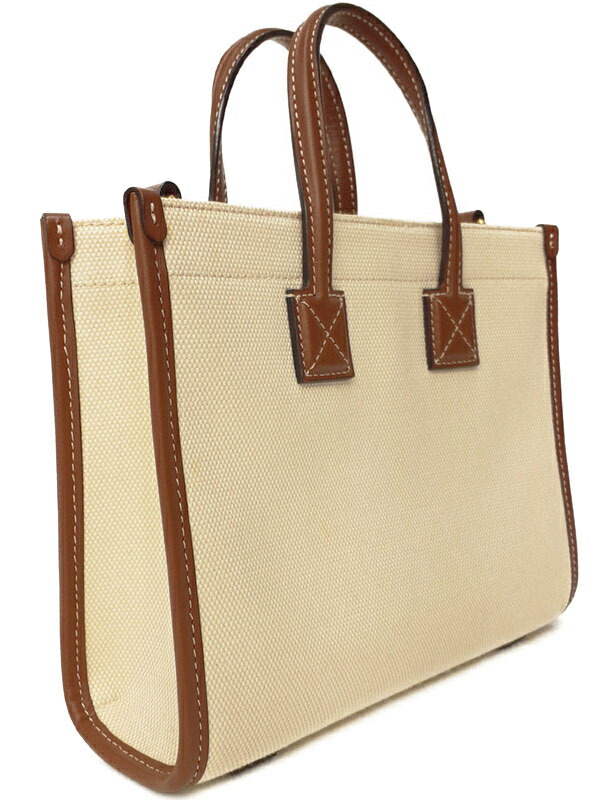 BURBERRY】バーバリー『ミニ ツートン キャンバス＆レザー