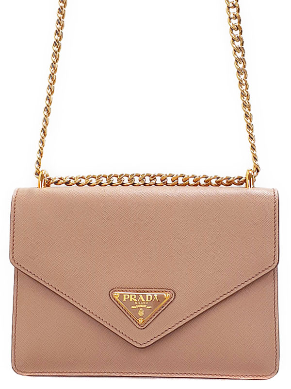 PRADA】プラダ『サフィアーノレザー チェーンショルダーバッグ』1BD200