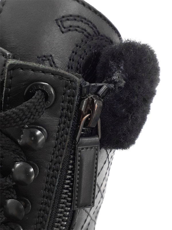 CHANEL】シャネル『ココマーク マトラッセ サイドジップ レースアップ