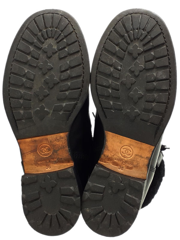 CHANEL】シャネル『ココマーク マトラッセ サイドジップ レースアップ