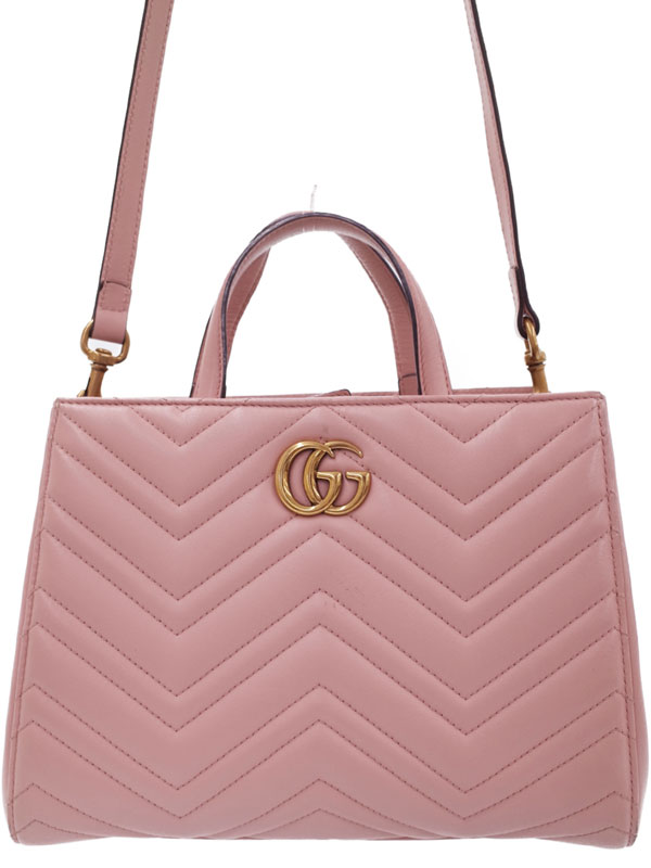 GUCCI】グッチ『GGマーモント キルティング トップハンドルバッグ