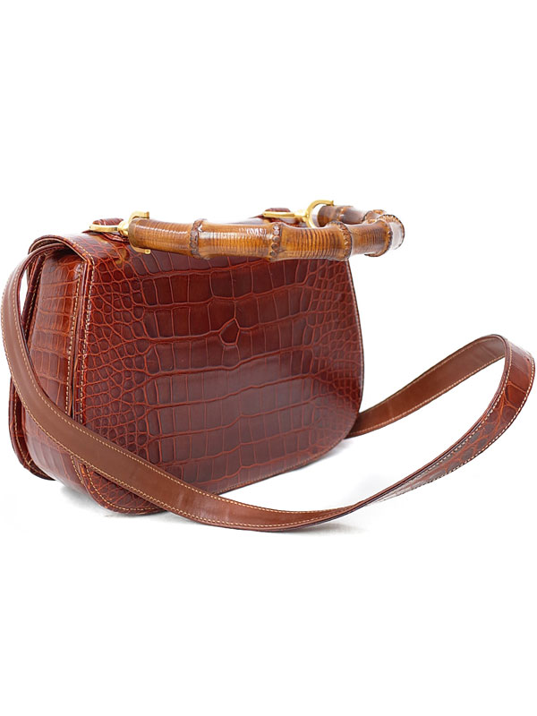 GUCCI】グッチ『クロコダイル バンブー 2WAYハンドバッグ』000・01