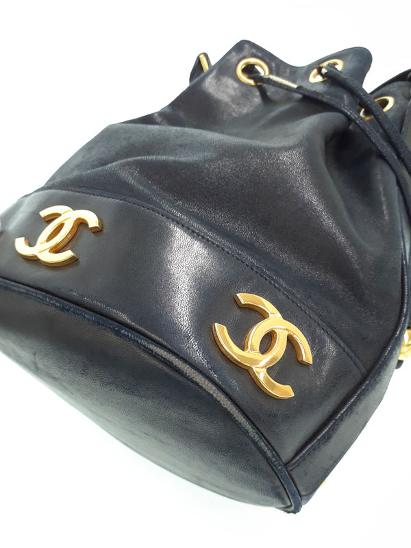 CHANEL】シャネル『トリプルココマーク 巾着型 チェーンショルダー