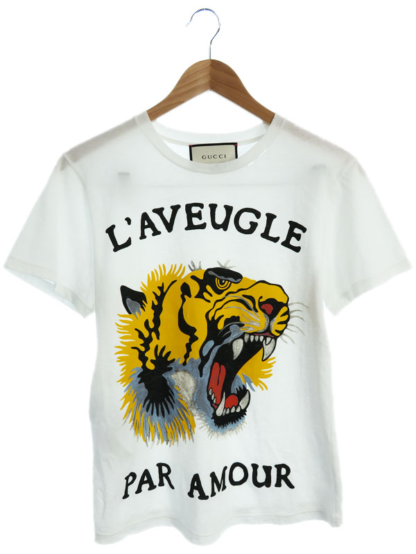 GUCCI】【タイガープリントクラッシュ加工】【イタリア製】【トップス