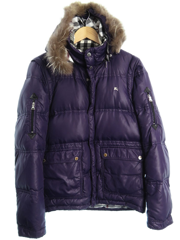 BURBERRY BLACK LABEL】【シルバーフォックスファー】バーバリー