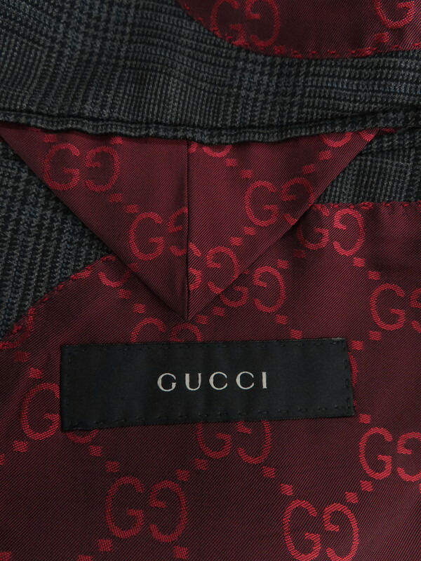 GUCCI】【イタリア製】【上下セット】グッチ『グレンチェック柄ダブル