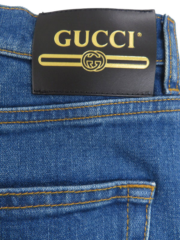 GUCCI】【ラベル付 ウォッシュドデニム フレアパンツ】グッチ『ワイド