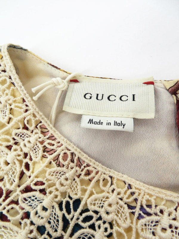 GUCCI】グッチ『キッズ 花柄 シルク ワンピース size12』578821 ZACBU