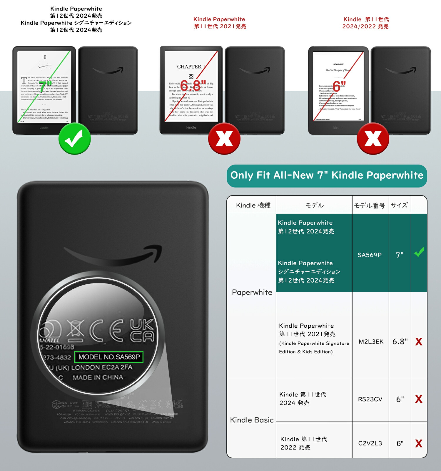 楽天市場】Kindle Paperwhite 第12世代 2024 7インチ用 ケース Kindle
