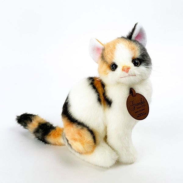 ミケ (ねこ) 座り I-6850ぬいぐるみ日本製 手作りグレイスフル