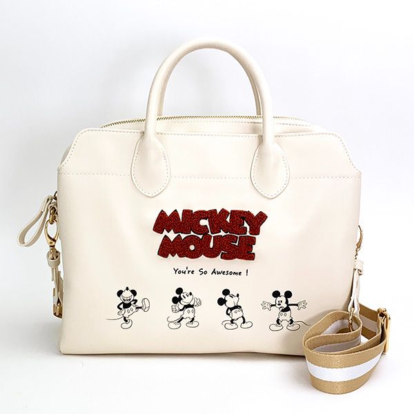 ミッキーマウス ディズニー バリアスポーズボストン IV アイボリー