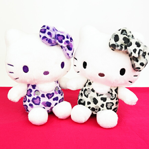 サンリオ ハローキティ ヒョウ柄シリーズ お座りぬいぐるみ モノクロ