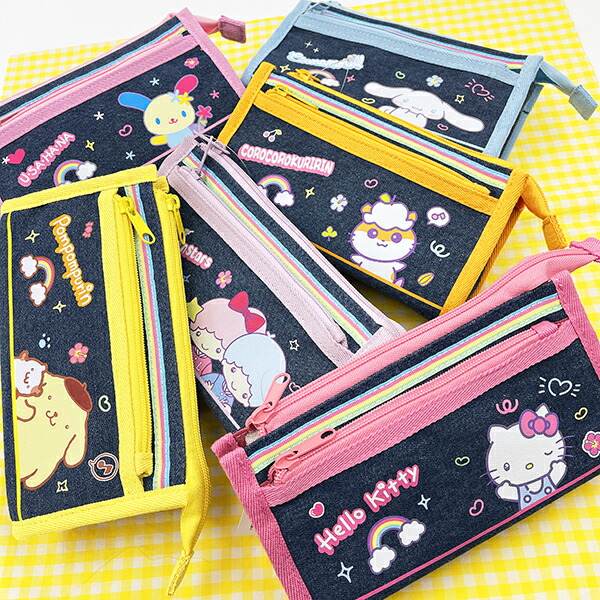 サンリオ キキララ デニムポーチ 胸キュンメモリーズ 平成レトロ Sanrio