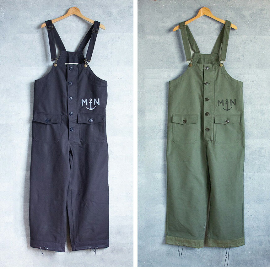 フランス海軍タイプ プリント デッキパンツ オーバーオール メンズ