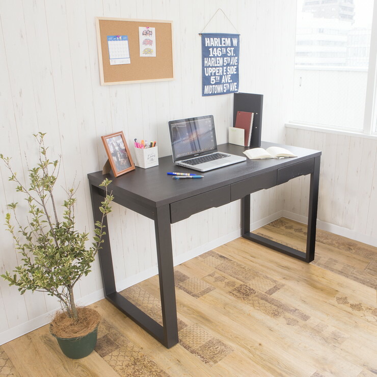 楽天市場】デスク 天然木タモ突板デスク 幅120cm 奥行59cm 引出し 北欧