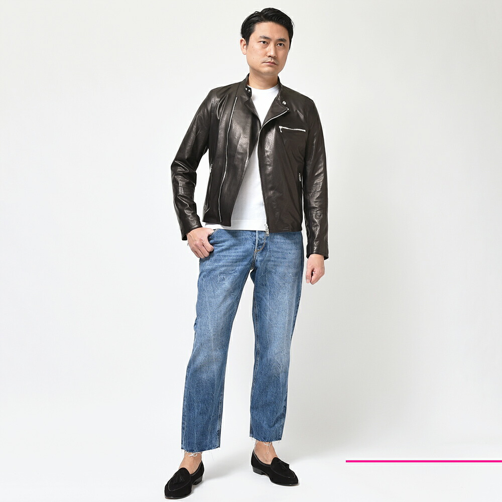 EMMETI（エンメティ）JOSEPH ジョセフ ラムレザー ナッパマンガ ダブル