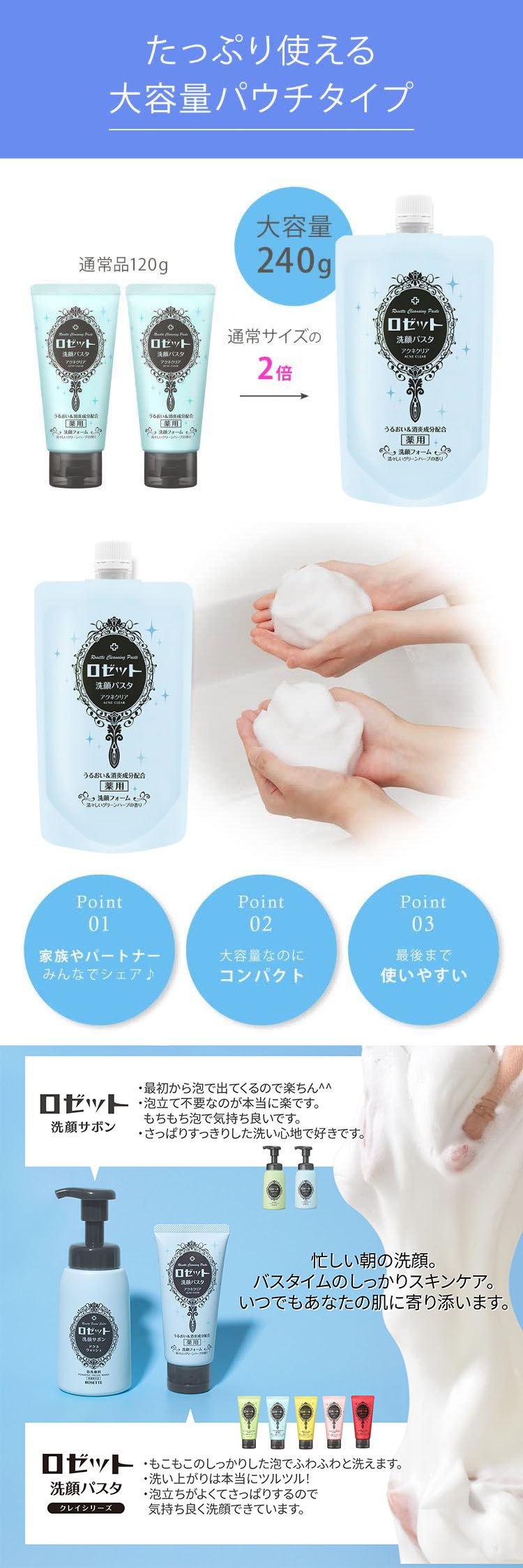 楽天市場】洗顔フォーム ロゼット洗顔パスタ アクネクリア WEB限定2倍