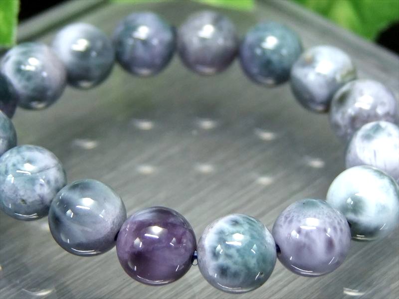 抜粋鑑別済み 4A パープルラリマー ブレスレット 8.5mm×25珠 入手困難