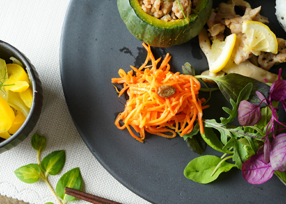 益子焼 フラットプレート（特大） ブロンズ黒マット わかさま陶芸 大皿