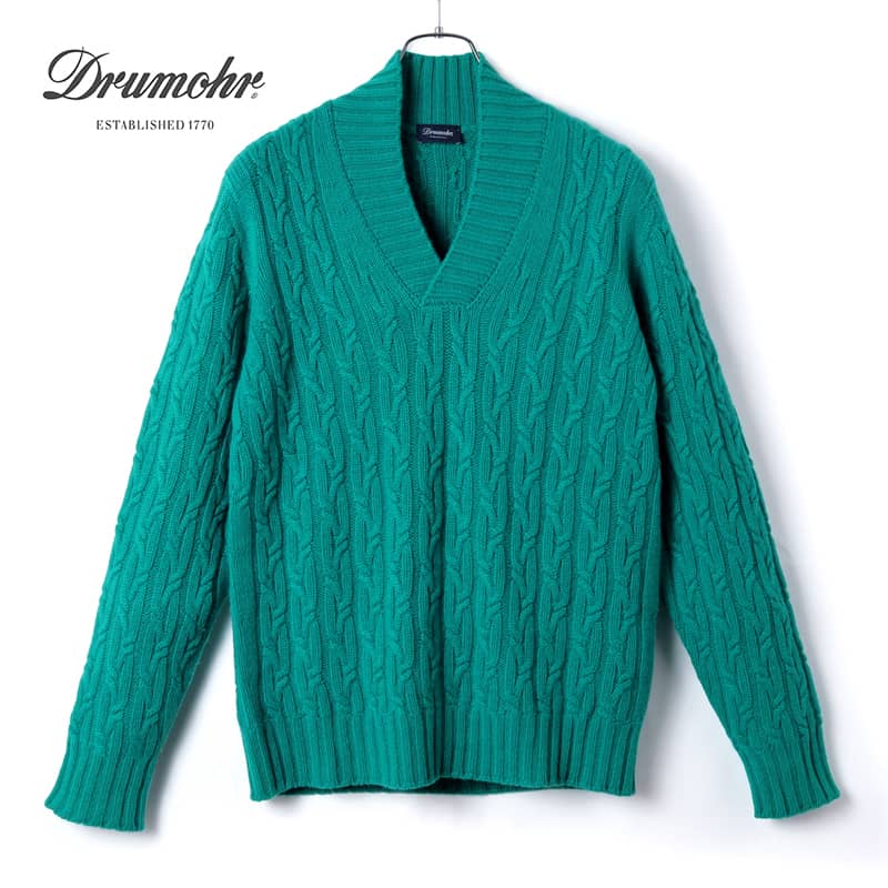 楽天市場】Drumohr / ドルモア｜ケーブル編みカシミヤミドルゲージ