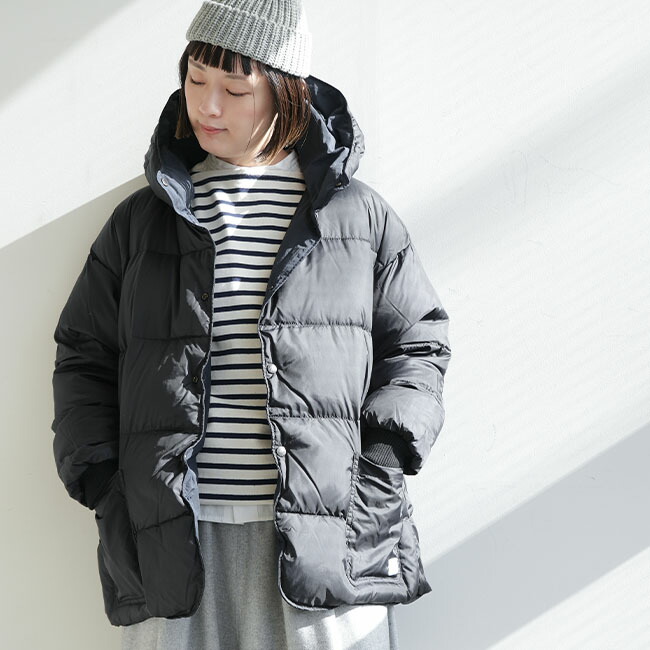 NAM2156R]ARMEN(アーメン) NYLON COTTON REVERSIBLE DOWN SNAP FRONT