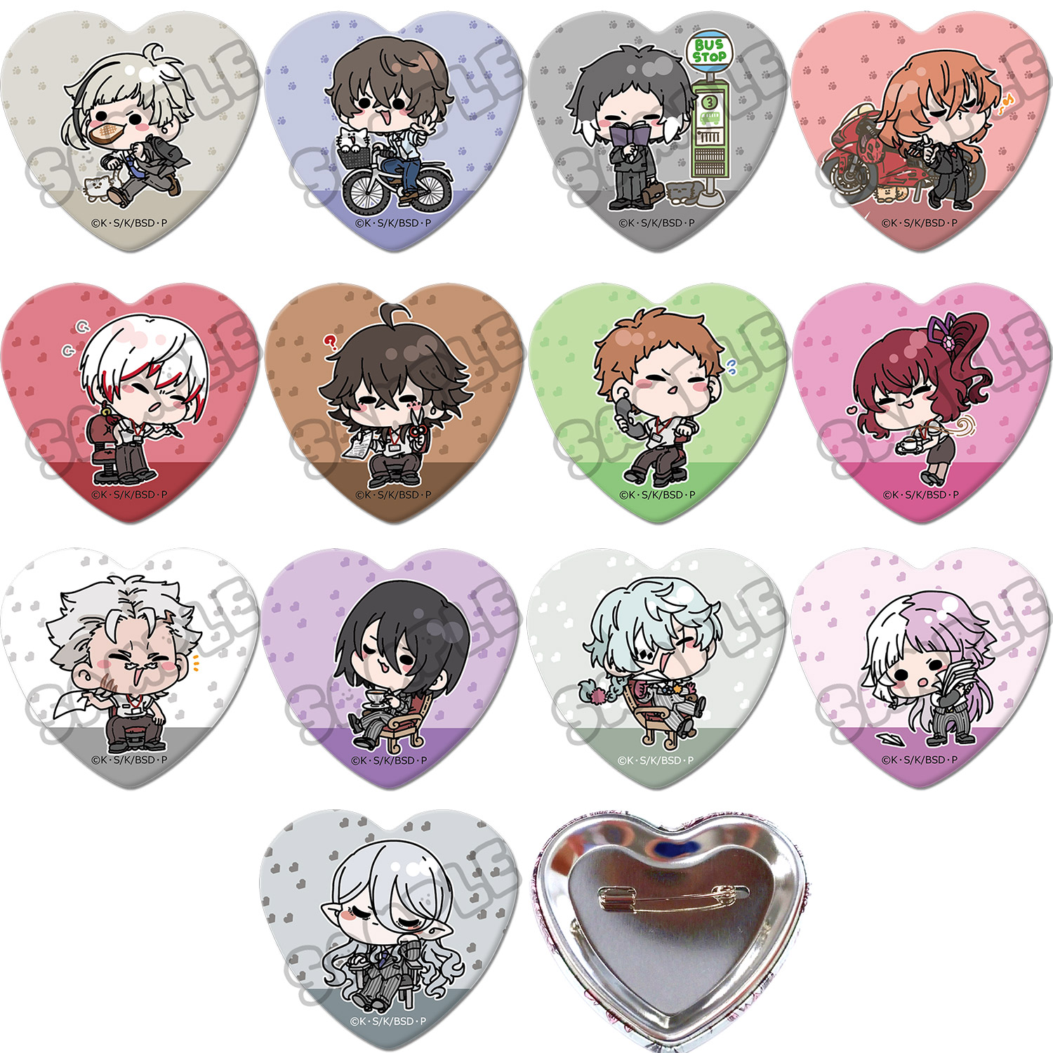 文豪ストレイドッグス ハート型ラメアクリルバッジ 中原中也 ハート缶