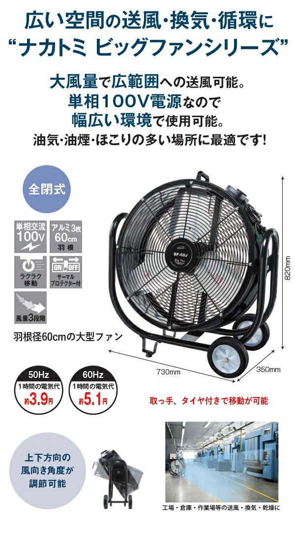 ユアサプライムス.com｜ナカトミ 60cmビッグファン BF-60J 業務用