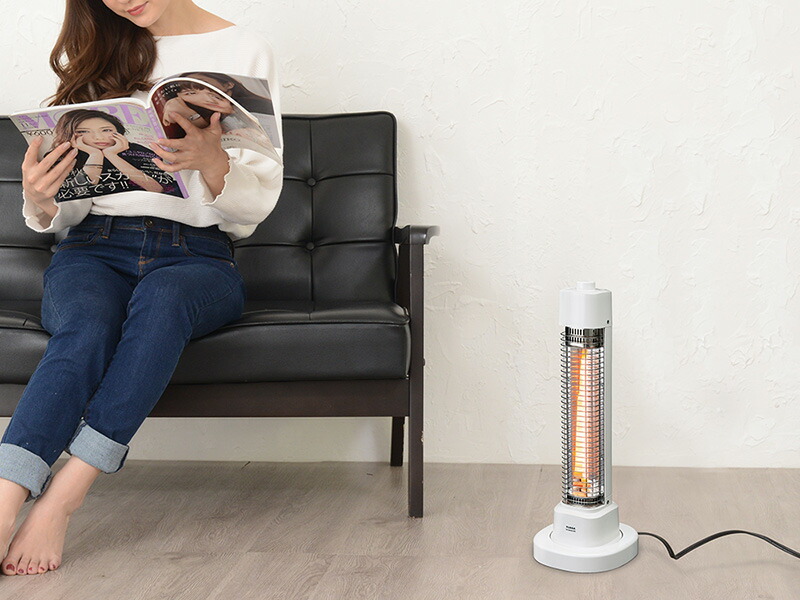 ユアサプライムス.com｜首振り電気ストーブ コンパクト YA-H410D(W