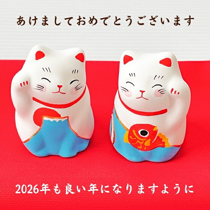 2026年 めでた柄招き猫ともなかセット | 猫雑貨,招き猫 | お菓子と猫の