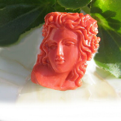 上質な珊瑚(サンゴ)のカメオ カメオ専門店 千年ジュエリー楽天店