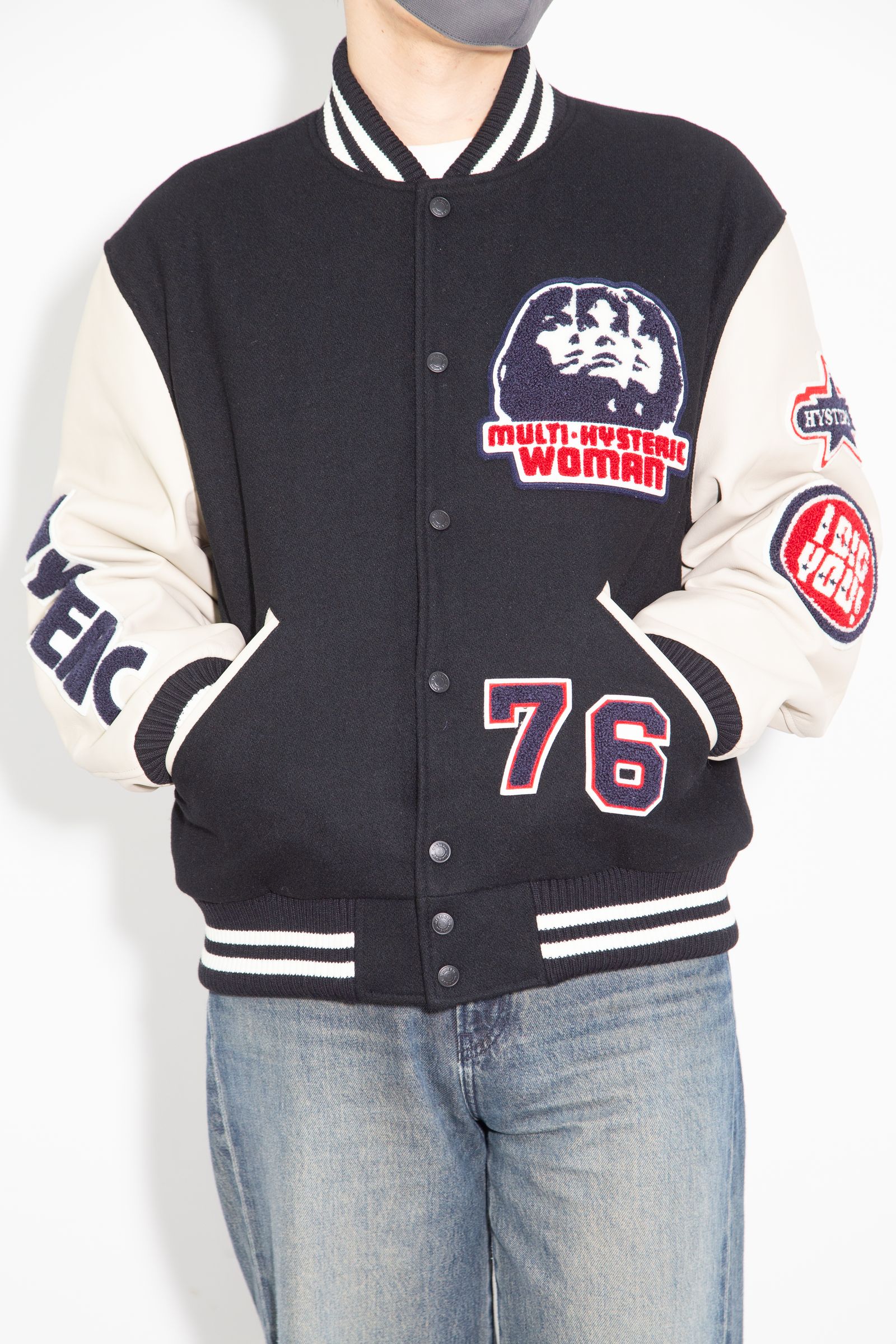 HYSTERIC GLAMOUR - SPEAK NO EVILワッペン スタジャン / ブラック | Tempt