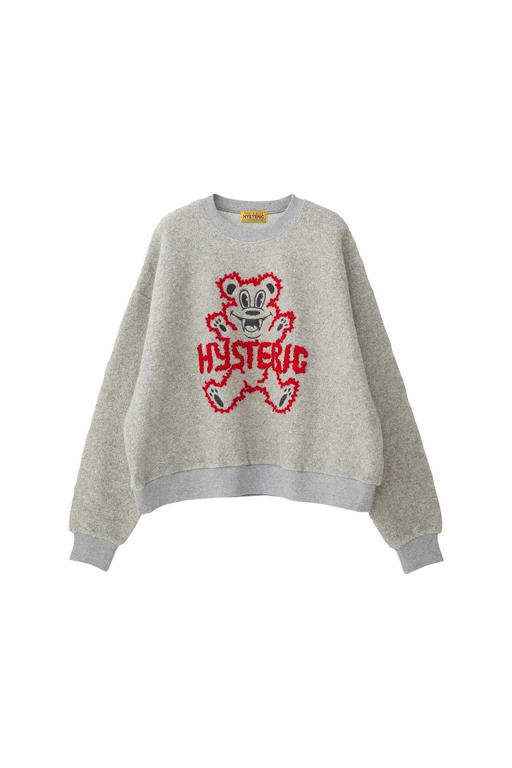HYSTERIC GLAMOUR - FIRE BEAR刺繍 オーバーサイズスウェット / グレー