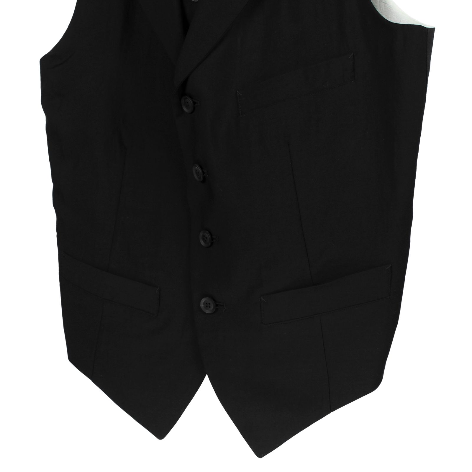 yohji yamamoto - pour homme | 前二重ベスト (メンズ) / ブラック