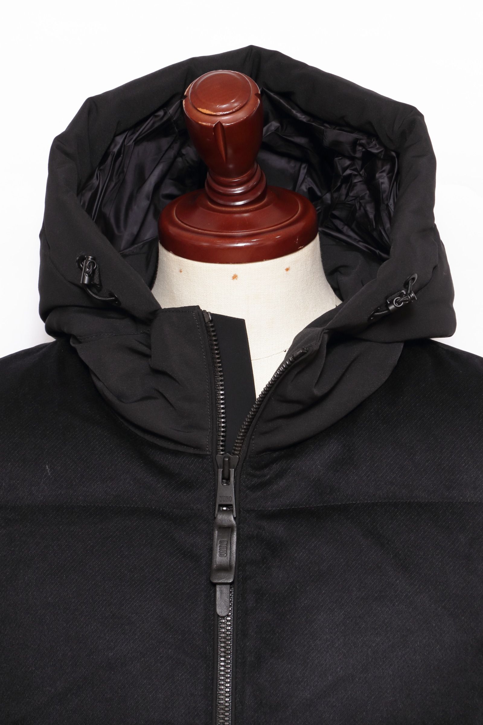 DUNO - PALM ウール × ナイロン 切替し ダウンジャケット / ブラック