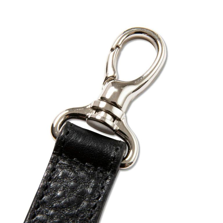 CALEE - SILVER STAR CONCHO LEATHER KEY RING (BLACK) / シルバー