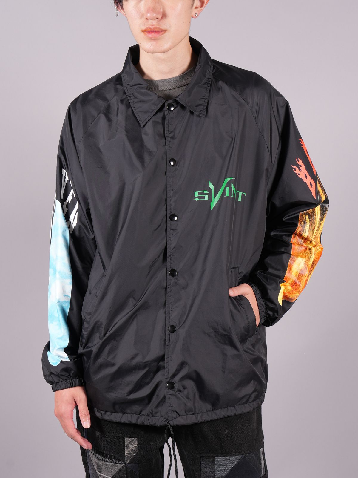 SAINT M×××××× - SM-A22-0000-082 / VL_COACH JACKET / SKULL / BK