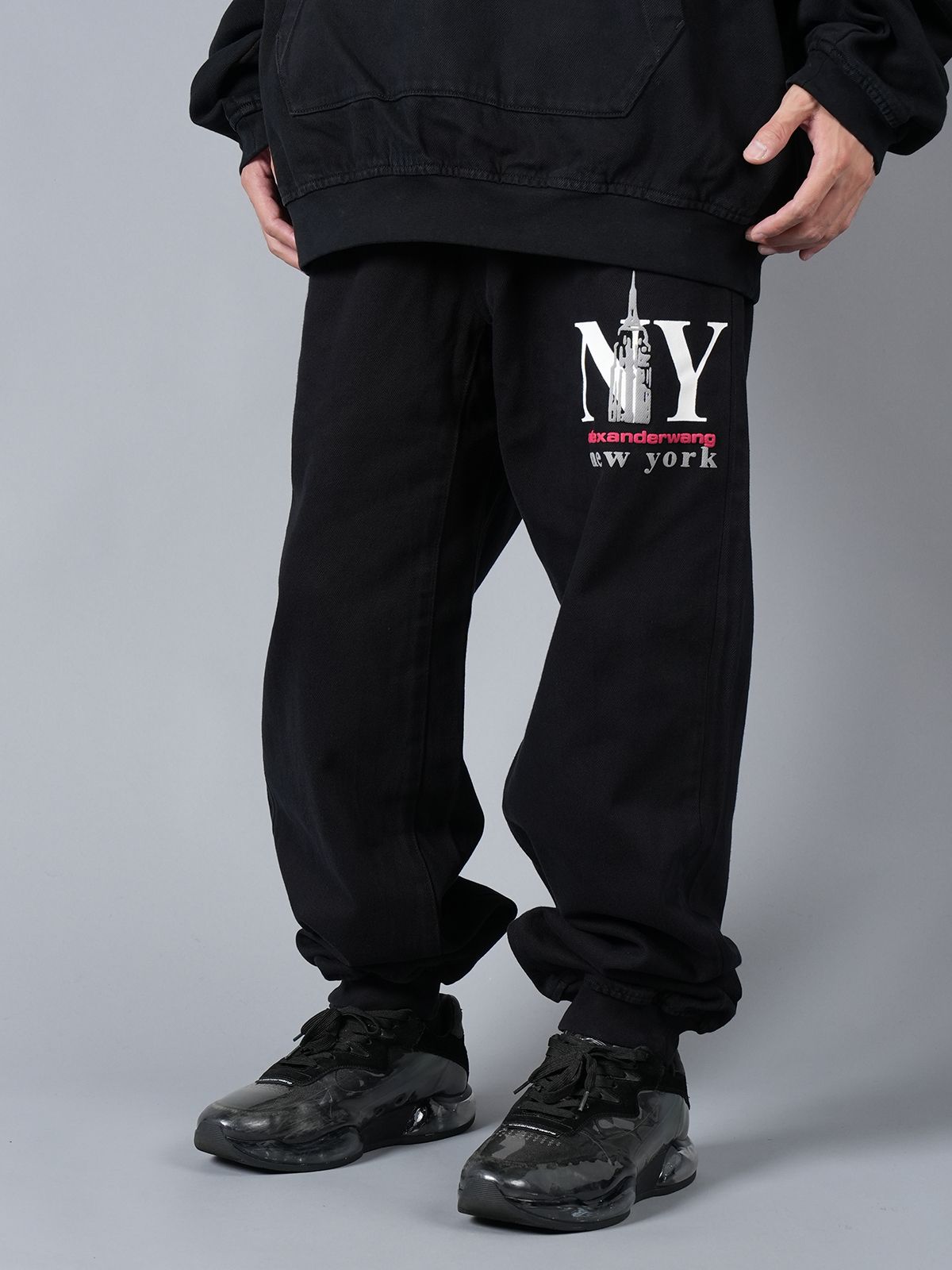 alexander wang - 【ラスト1点】DENIM SWEATPANT WITH PUFF PRINT