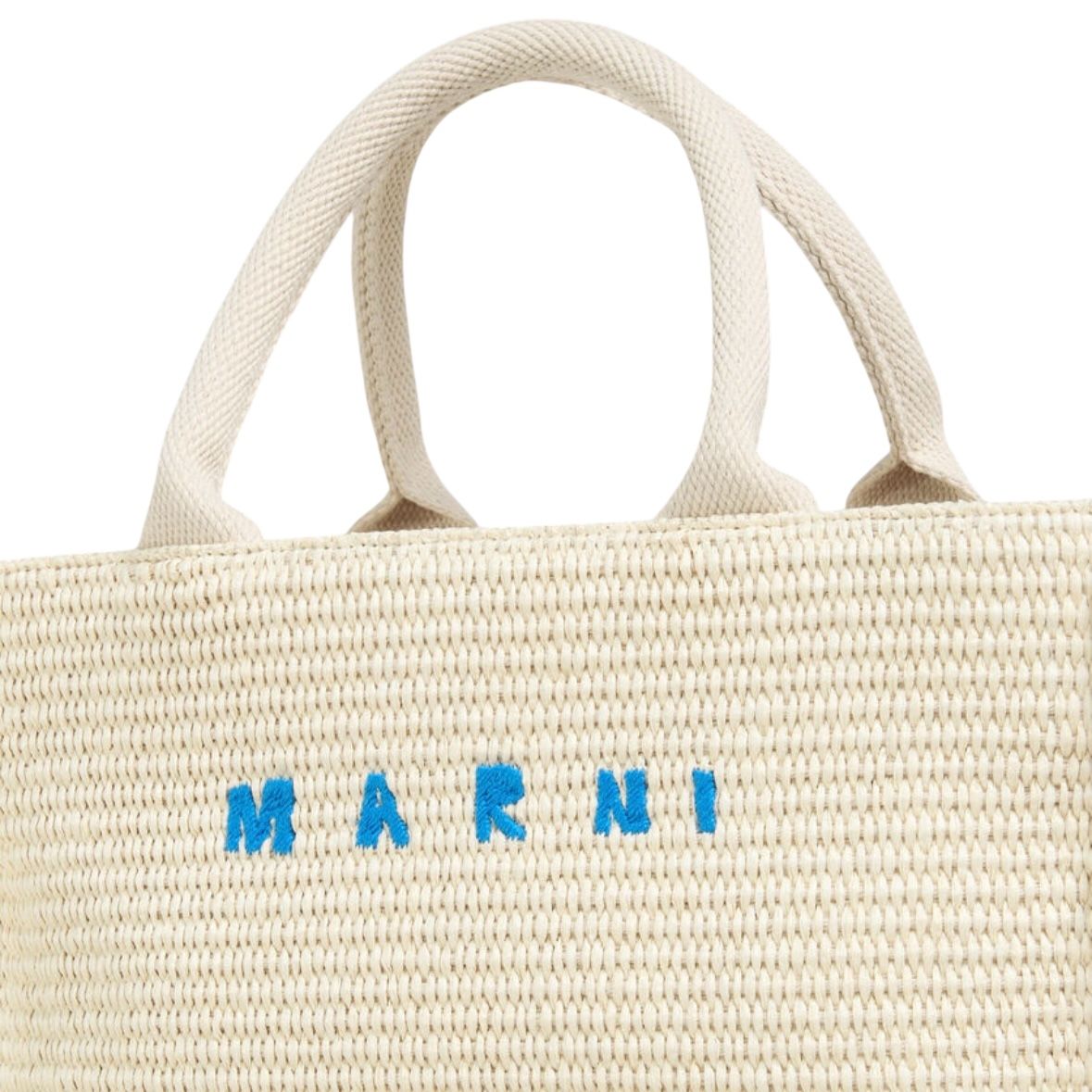 MARNI - ラフィアエフェクト スモールトートバッグ / ホワイト / 25SS