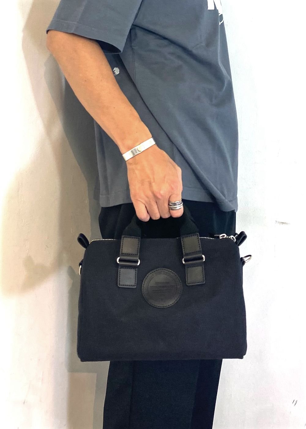 RATS - CANVAS MINI BOSTON BAG (BLACK) / キャンバス ミニ ボストン