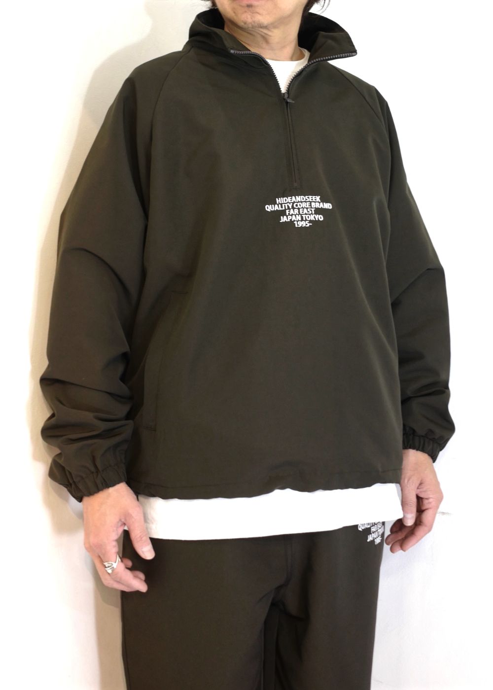 HIDE AND SEEK - Nylon Anorak Jacket (BROWN) / セットアップ