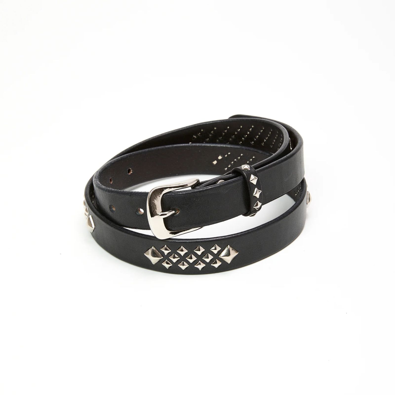 CALEE - STUDS LEATHER KEY HOLDER (BLACK) / スタッズ レザー