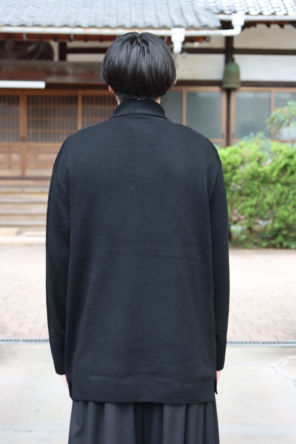 yohji yamamoto 花柄タートルボタンニット(HX-K16-181) style.2021.8