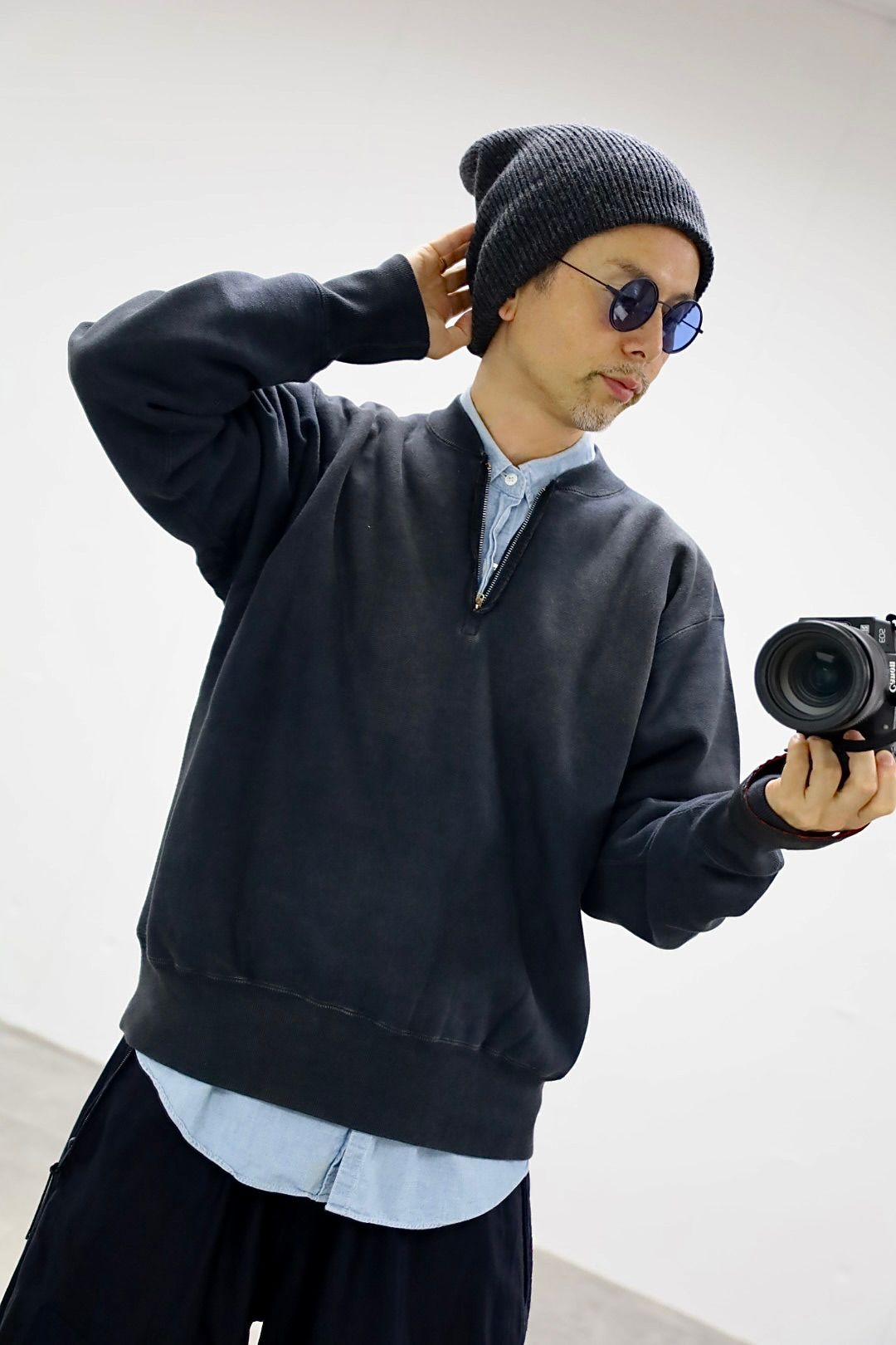 A.PRESSE - アプレッセ 2025 STYLE2 Vintage Half Zip Rib Collar