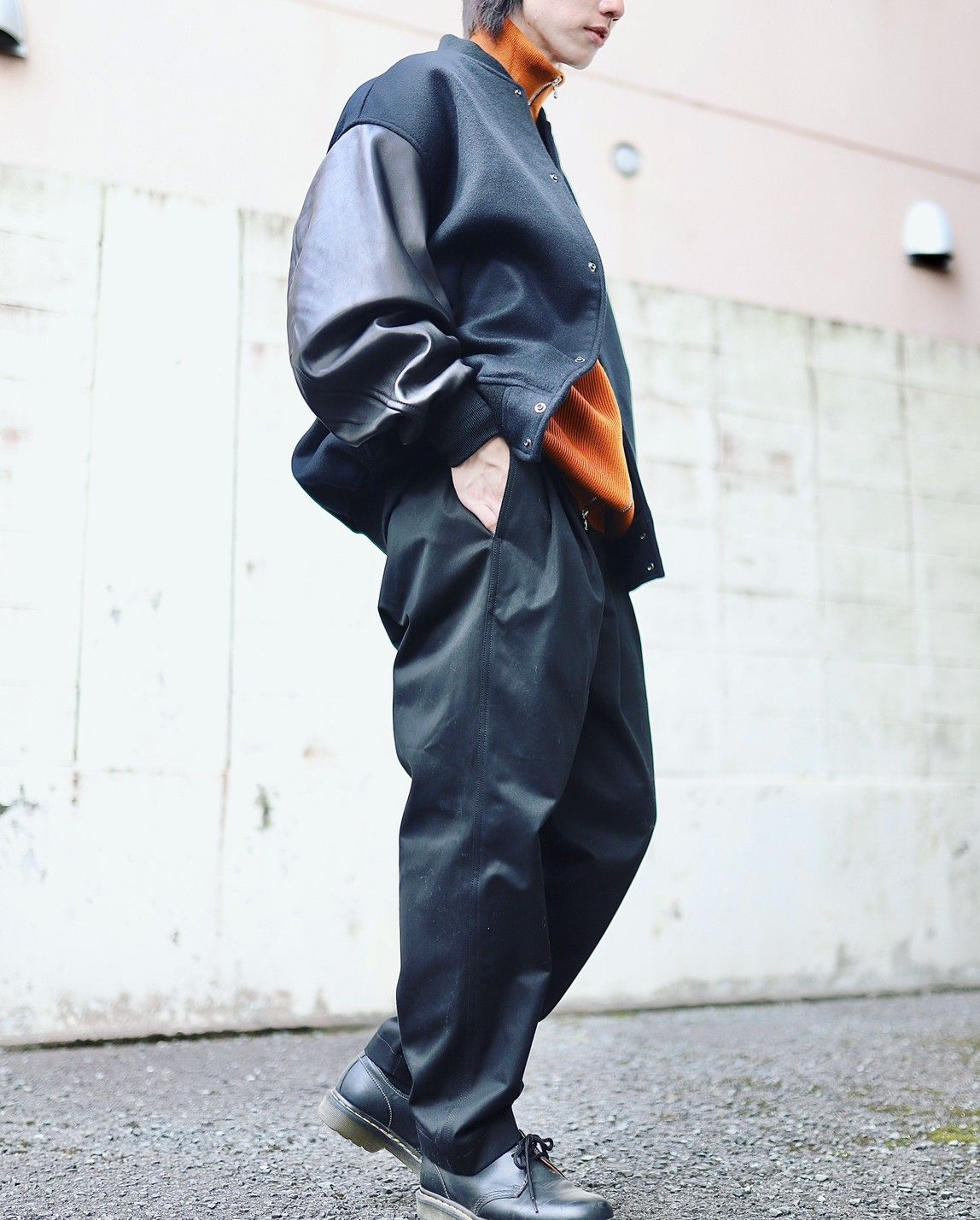 Graphpaper グラフペーパー 23AW Light Melton Stadium Jacketスタイル