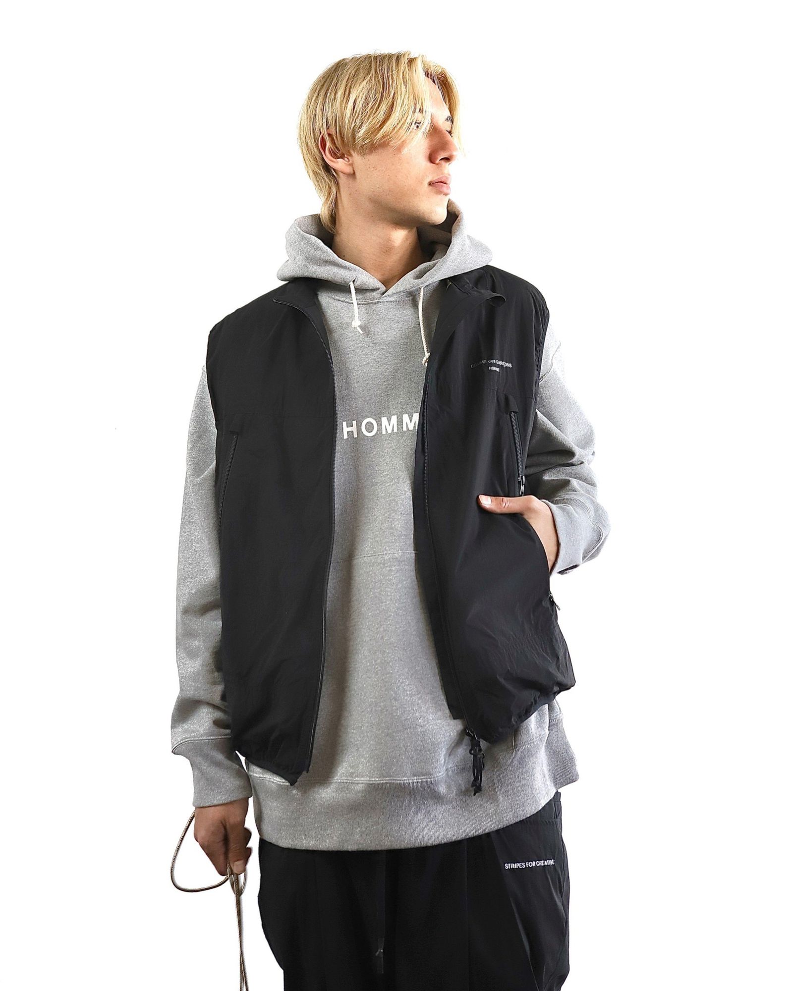コムデギャルソンオム24SS ナイロンジップアップベスト style 024.3.25
