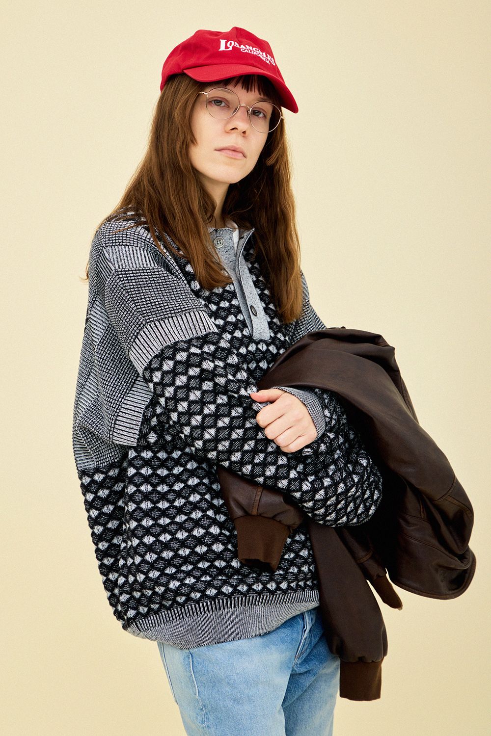 YASHIKI - 【ラスト1点】【25AW】Rikka Knit Polo(MIX GRAY) | Salty