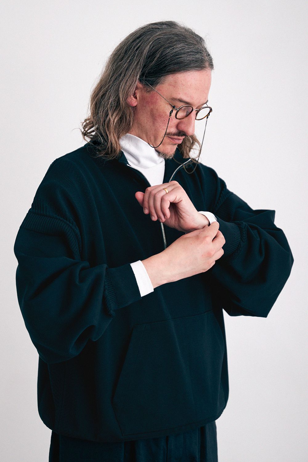 YASHIKI - 【ラスト1点】【24SS】Harukaze Half Zip Knit(BLACK) | Salty